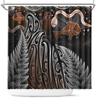Aotearoa Maori - Australia Indigenous Shower Curtain Koiri Whakairo Mix Aboriginal Art - Aussie Hoodie
