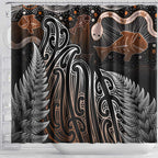 Aotearoa Maori - Australia Indigenous Shower Curtain Koiri Whakairo Mix Aboriginal Art - Aussie Hoodie