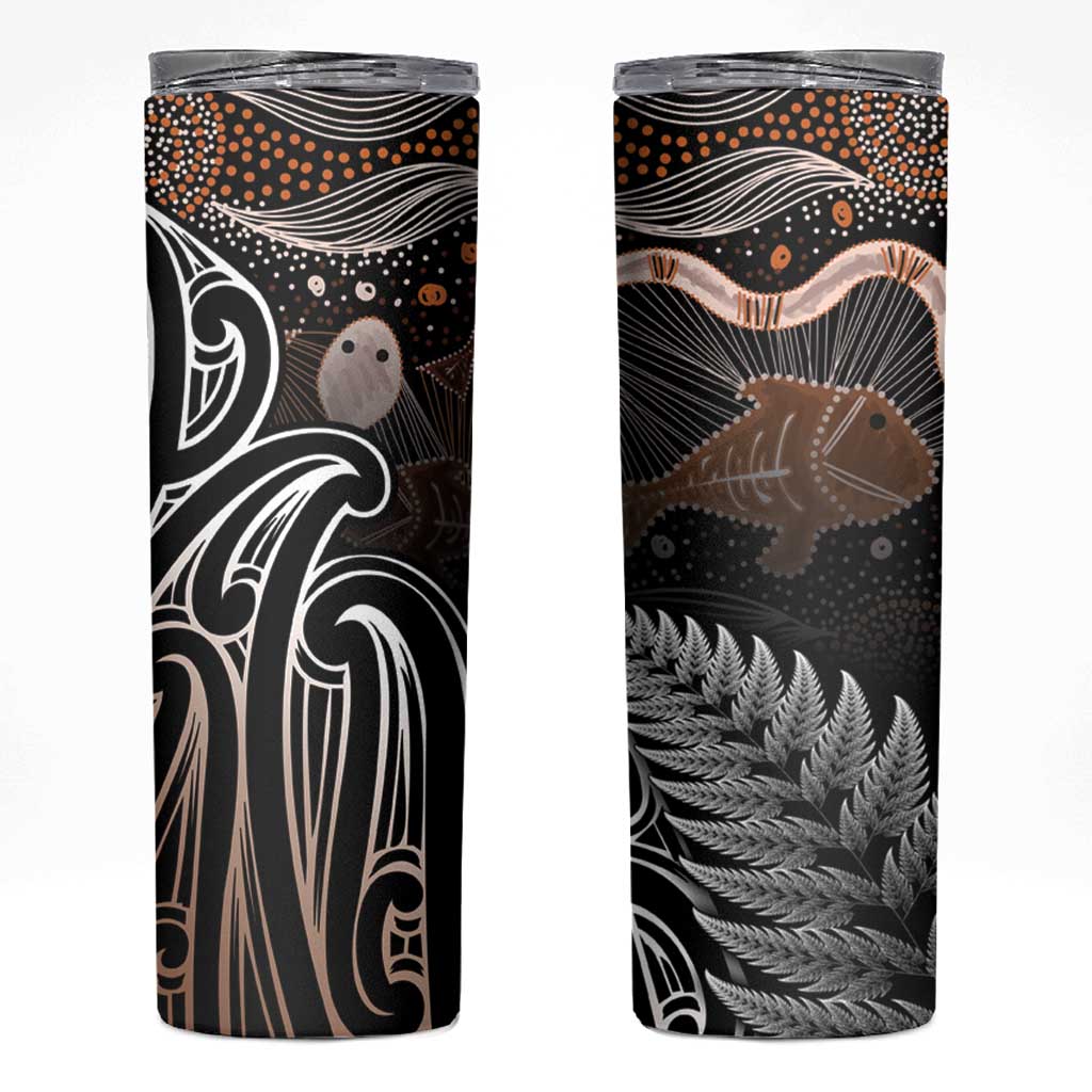 Aotearoa Maori - Australia Indigenous Skinny Tumbler Koiri Whakairo Mix Aboriginal Art - Aussie Hoodie