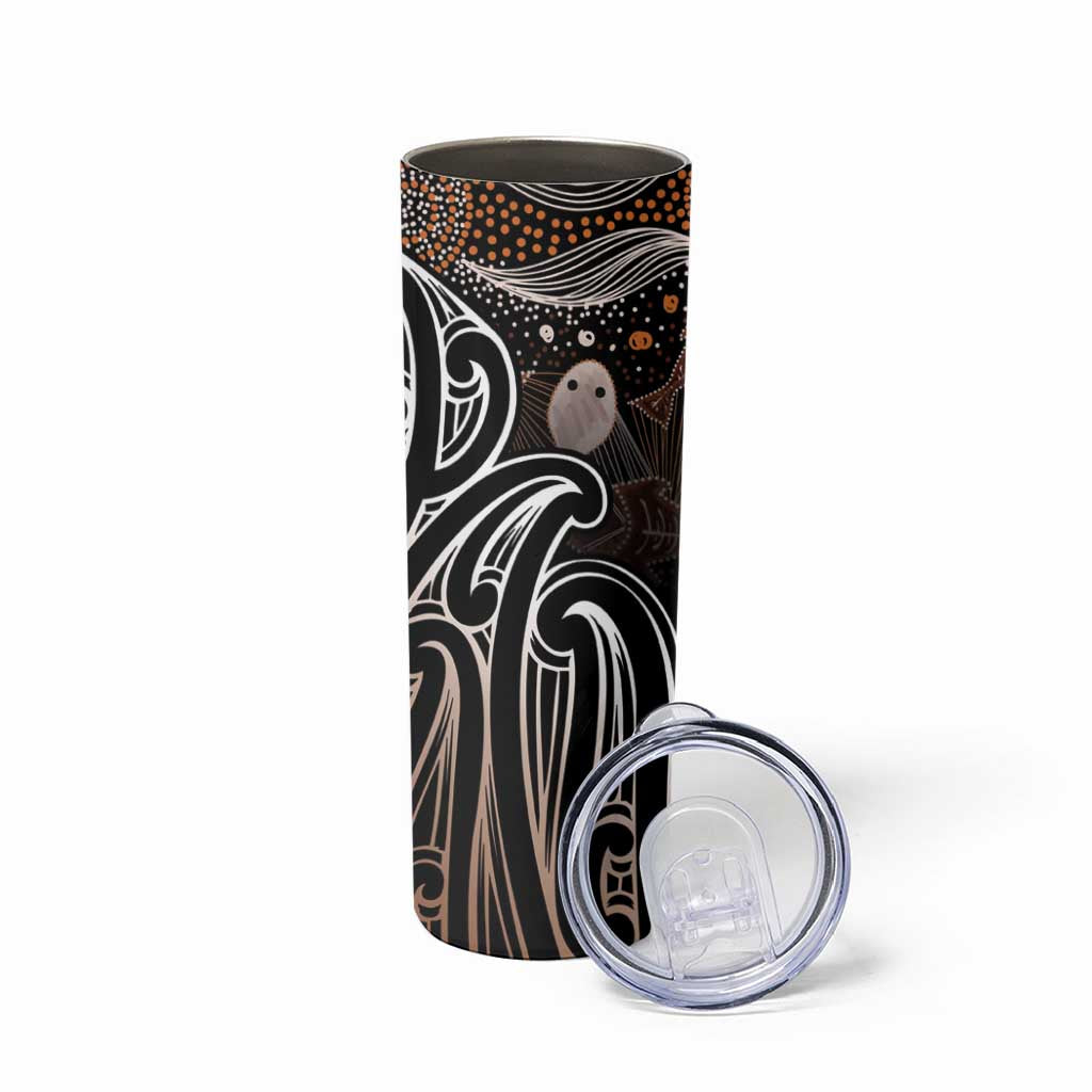 Aotearoa Maori - Australia Indigenous Skinny Tumbler Koiri Whakairo Mix Aboriginal Art - Aussie Hoodie