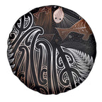 Aotearoa Maori - Australia Indigenous Spare Tire Cover Koiri Whakairo Mix Aboriginal Art - Aussie Hoodie