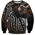Aotearoa Maori - Australia Indigenous Sweatshirt Koiri Whakairo Mix Aboriginal Art - Aussie Hoodie