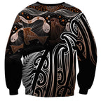 Aotearoa Maori - Australia Indigenous Sweatshirt Koiri Whakairo Mix Aboriginal Art - Aussie Hoodie