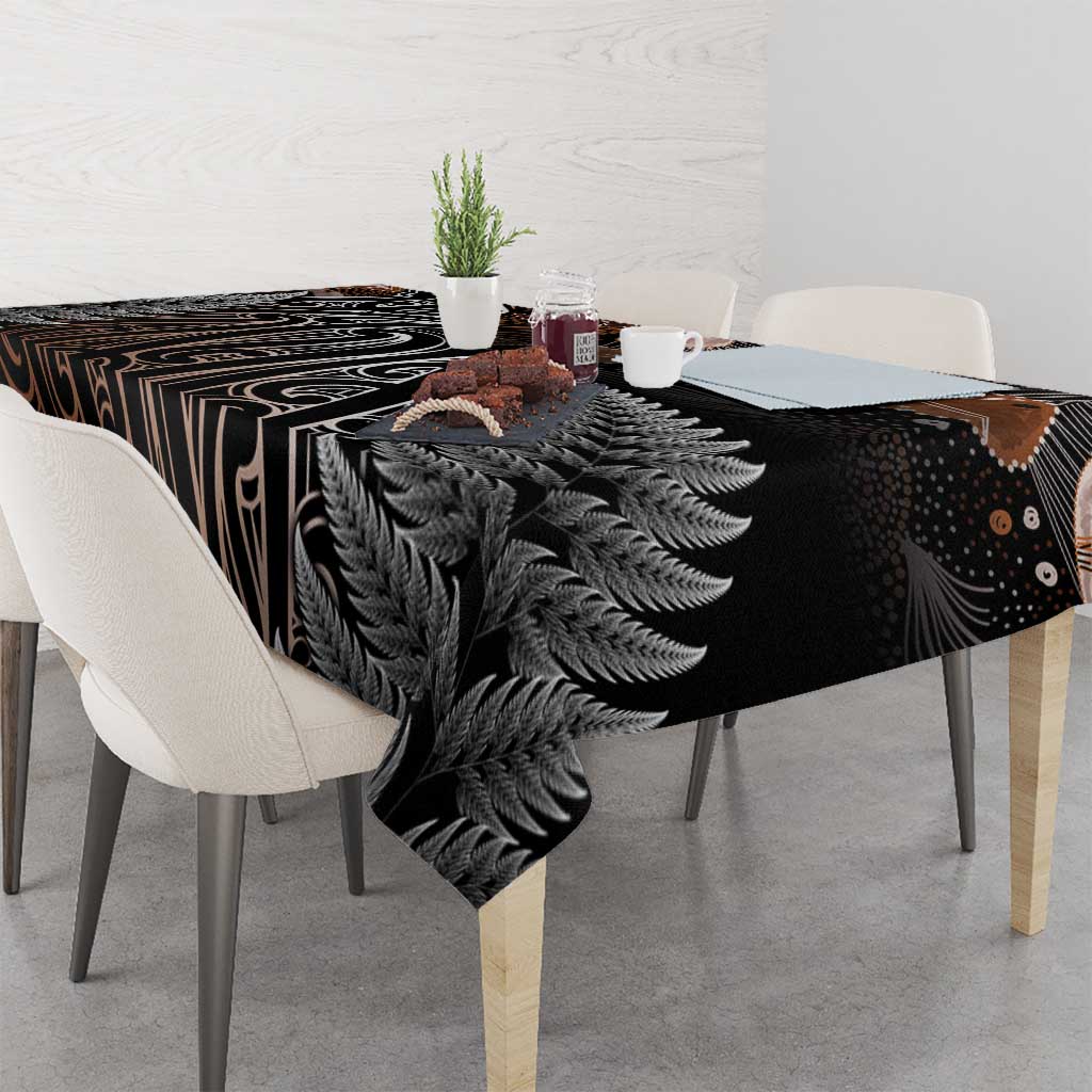 Aotearoa Maori - Australia Indigenous Tablecloth Koiri Whakairo Mix Aboriginal Art - Aussie Hoodie