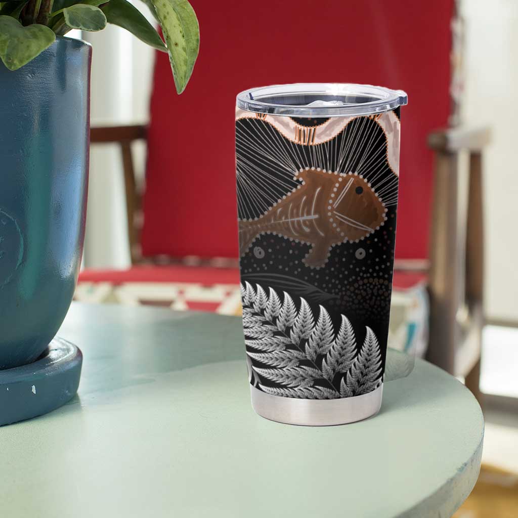 Aotearoa Maori - Australia Indigenous Tumbler Cup Koiri Whakairo Mix Aboriginal Art - Aussie Hoodie