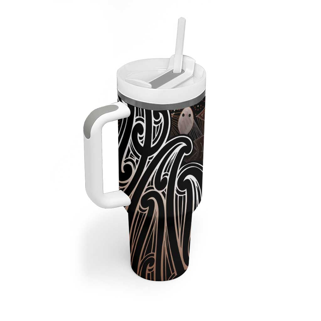 Aotearoa Maori - Australia Indigenous Tumbler With Handle Koiri Whakairo Mix Aboriginal Art - Aussie Hoodie