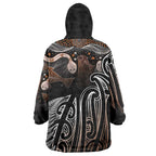 Aotearoa Maori - Australia Indigenous Wearable Blanket Hoodie Koiri Whakairo Mix Aboriginal Art - Aussie Hoodie