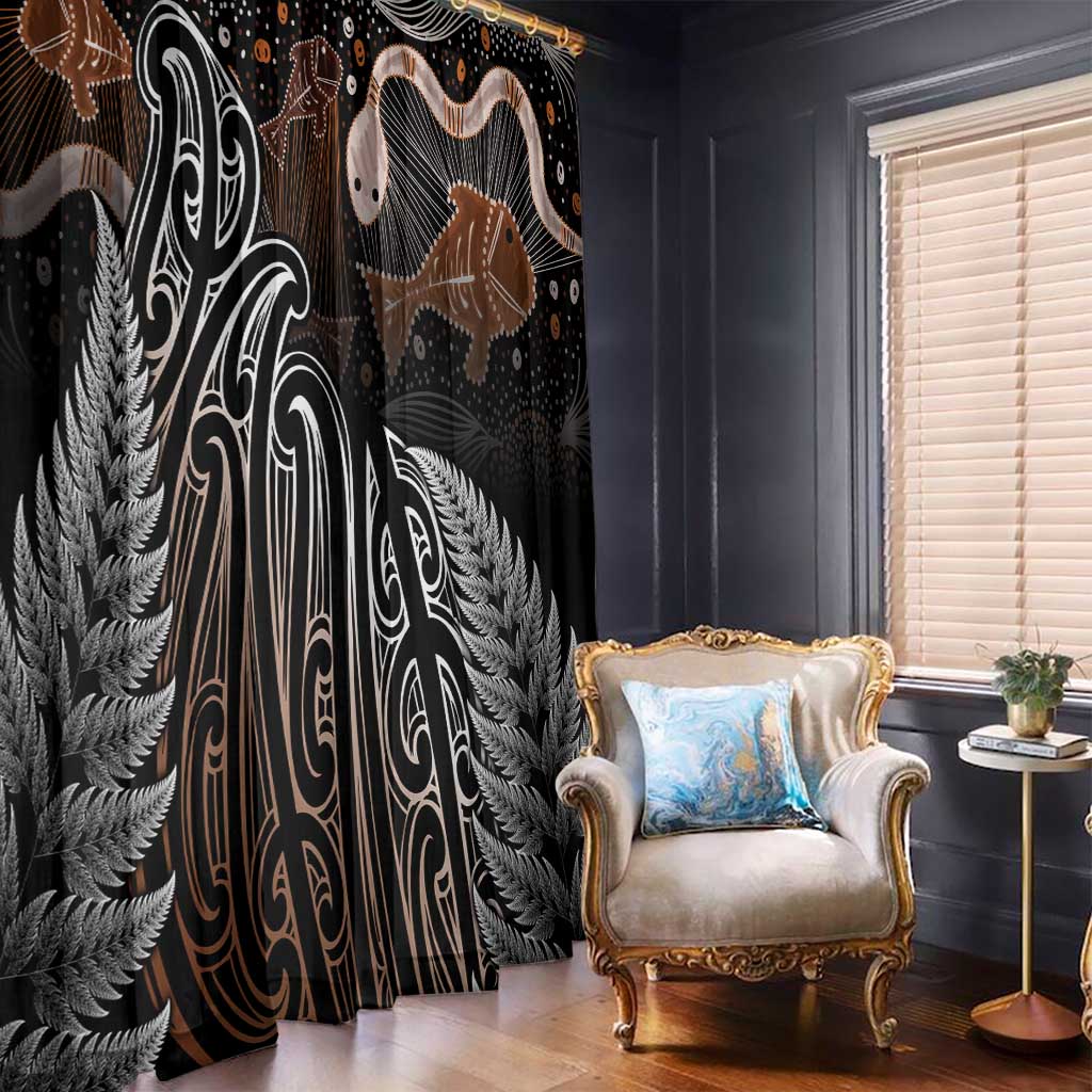 Aotearoa Maori - Australia Indigenous Window Curtain Koiri Whakairo Mix Aboriginal Art - Aussie Hoodie