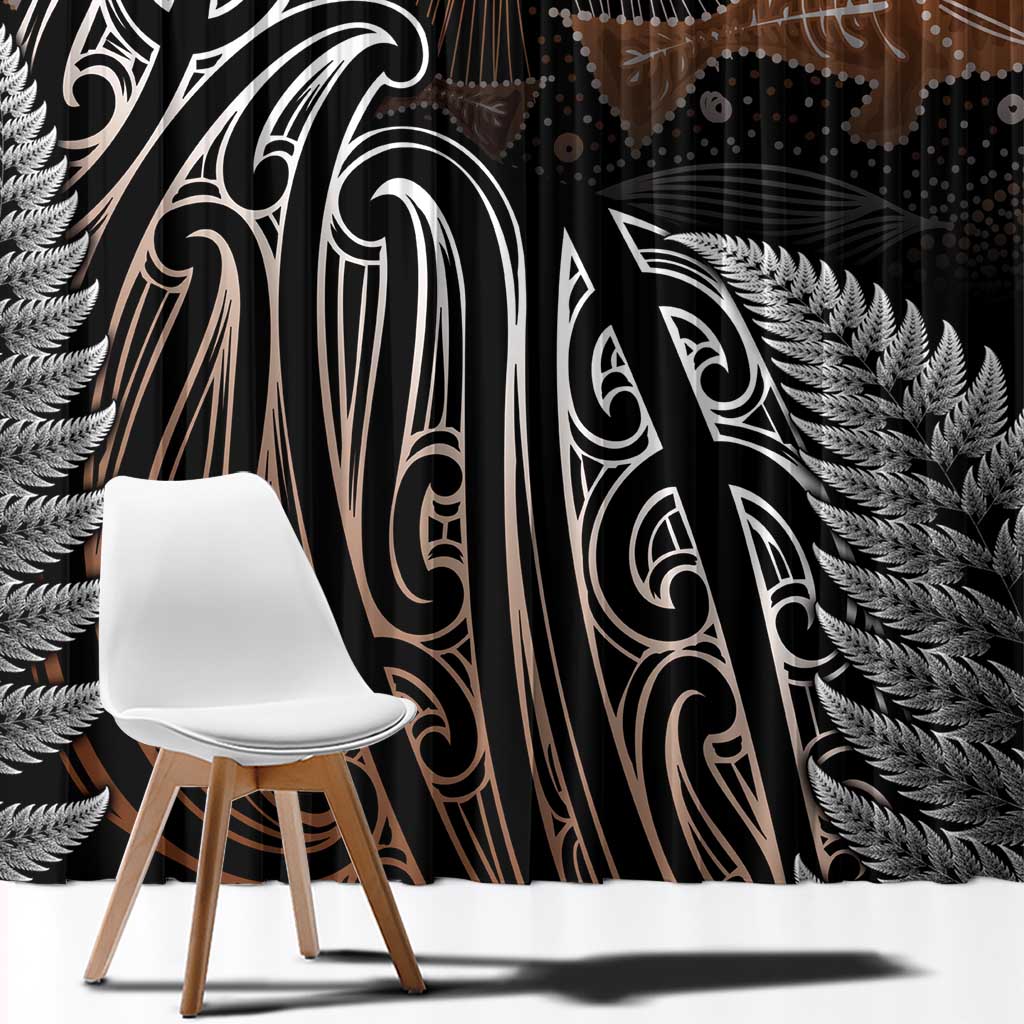 Aotearoa Maori - Australia Indigenous Window Curtain Koiri Whakairo Mix Aboriginal Art - Aussie Hoodie