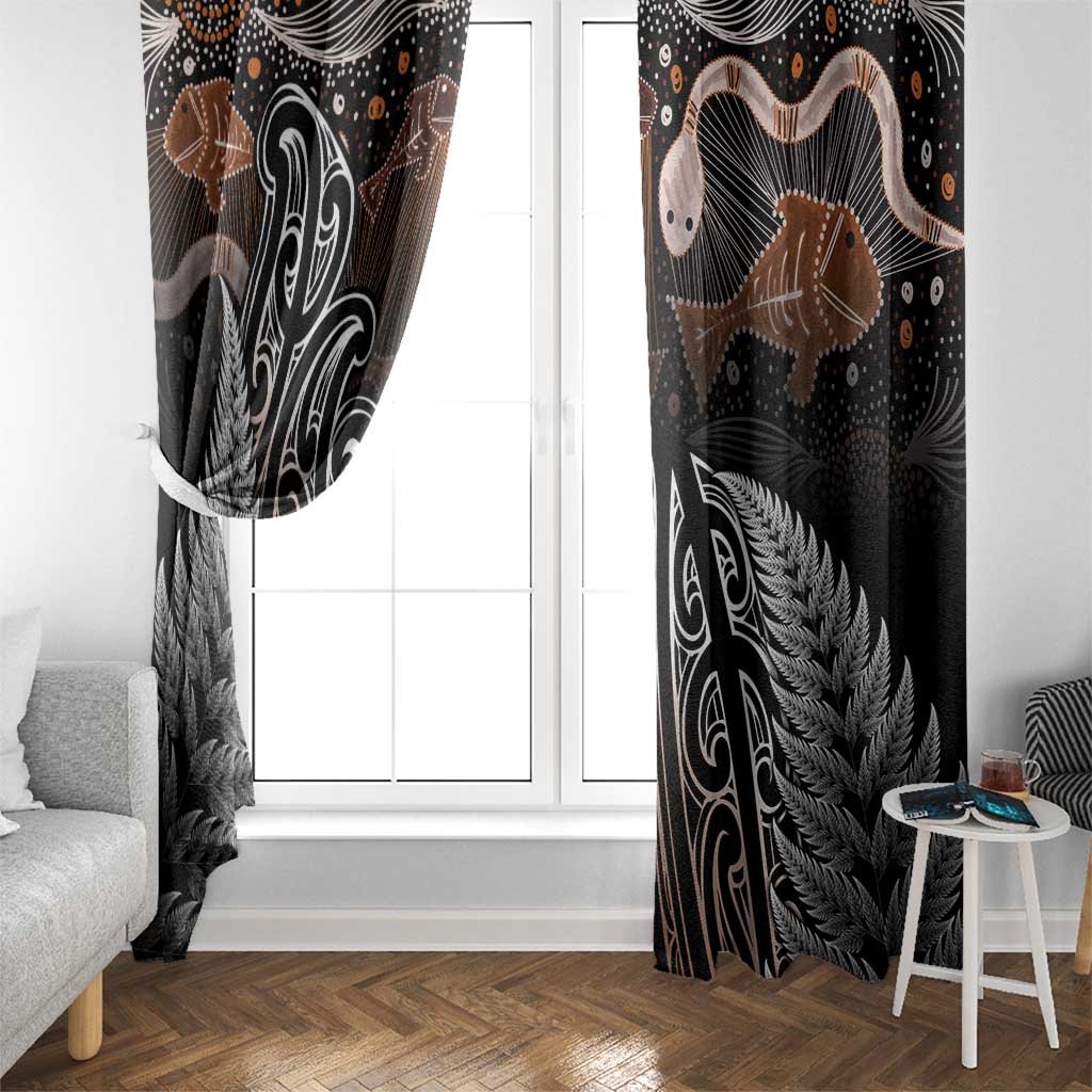Aotearoa Maori - Australia Indigenous Window Curtain Koiri Whakairo Mix Aboriginal Art - Aussie Hoodie