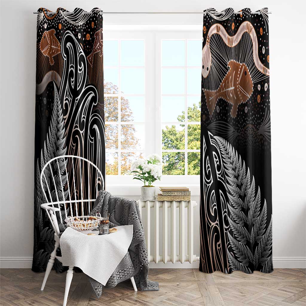Aotearoa Maori - Australia Indigenous Window Curtain Koiri Whakairo Mix Aboriginal Art - Aussie Hoodie