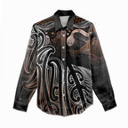 Aotearoa Maori - Australia Indigenous Women Casual Shirt Koiri Whakairo Mix Aboriginal Art - Aussie Hoodie