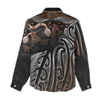 Aotearoa Maori - Australia Indigenous Women Casual Shirt Koiri Whakairo Mix Aboriginal Art - Aussie Hoodie