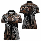 Aotearoa Maori - Australia Indigenous Women Polo Shirt Koiri Whakairo Mix Aboriginal Art - Aussie Hoodie