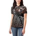 Aotearoa Maori - Australia Indigenous Women Polo Shirt Koiri Whakairo Mix Aboriginal Art - Aussie Hoodie