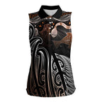 Aotearoa Maori - Australia Indigenous Women Sleeveless Polo Shirt Koiri Whakairo Mix Aboriginal Art - Aussie Hoodie