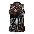 Aotearoa Maori - Australia Indigenous Women Sleeveless Polo Shirt Koiri Whakairo Mix Aboriginal Art - Aussie Hoodie