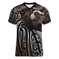 Aotearoa Maori - Australia Indigenous Women V-Neck T-Shirt Koiri Whakairo Mix Aboriginal Art - Aussie Hoodie
