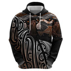 Aotearoa Maori - Australia Indigenous Zip Hoodie Koiri Whakairo Mix Aboriginal Art - Aussie Hoodie
