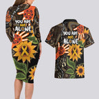 Australia Indigenous Couples Matching Long Sleeve Bodycon Dress and Hawaiian Shirt You Are Not Alone
