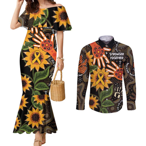 Australia Indigenous Couples Matching Mermaid Dress and Long Sleeve Button Shirt You Are Not Alone