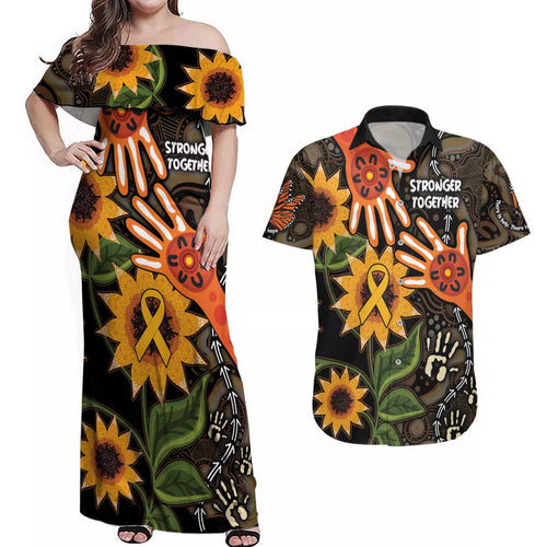 Australia Indigenous Couples Matching Off Shoulder Maxi Dress and Hawaiian Shirt You Are Not Alone