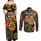 Australia Indigenous Couples Matching Off Shoulder Maxi Dress and Long Sleeve Button Shirt You Are Not Alone
