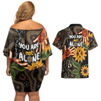 Australia Indigenous Couples Matching Off Shoulder Short Dress and Hawaiian Shirt You Are Not Alone