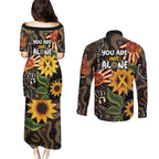 Australia Indigenous Couples Matching Puletasi and Long Sleeve Button Shirt You Are Not Alone
