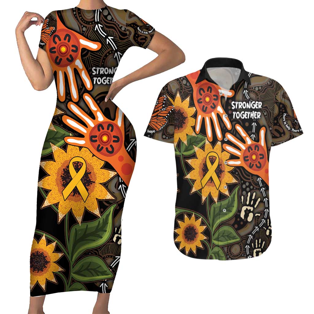 Australia Indigenous Couples Matching Short Sleeve Bodycon Dress and Hawaiian Shirt You Are Not Alone
