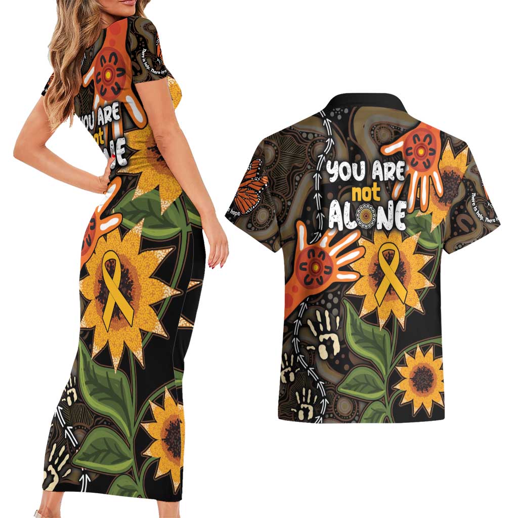 Australia Indigenous Couples Matching Short Sleeve Bodycon Dress and Hawaiian Shirt You Are Not Alone