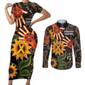 Australia Indigenous Couples Matching Short Sleeve Bodycon Dress and Long Sleeve Button Shirt You Are Not Alone