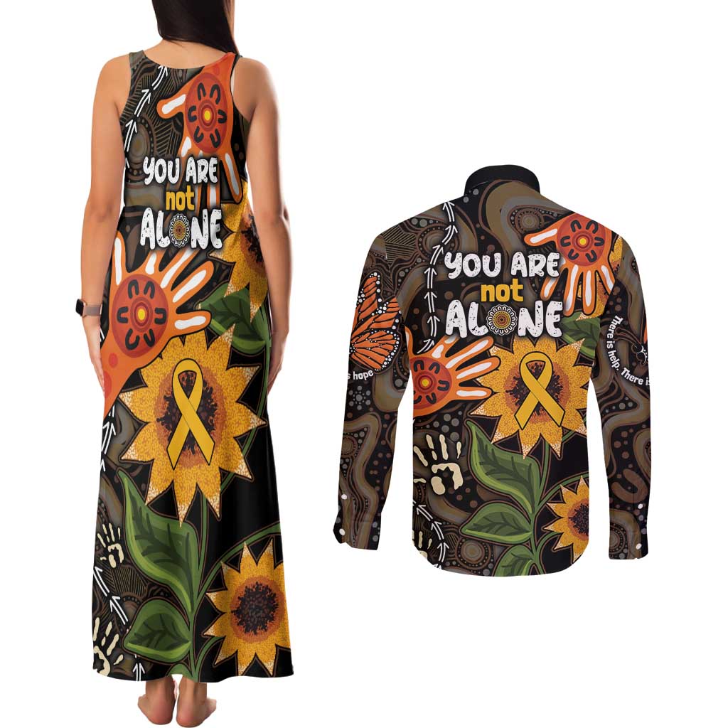 Australia Indigenous Couples Matching Tank Maxi Dress and Long Sleeve Button Shirt You Are Not Alone