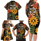 Australia Indigenous Family Matching Long Sleeve Bodycon Dress and Hawaiian Shirt You Are Not Alone