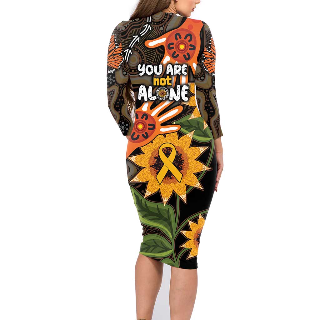 Australia Indigenous Family Matching Long Sleeve Bodycon Dress and Hawaiian Shirt You Are Not Alone