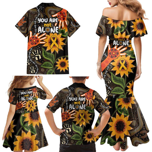 Australia Indigenous Family Matching Mermaid Dress and Hawaiian Shirt You Are Not Alone