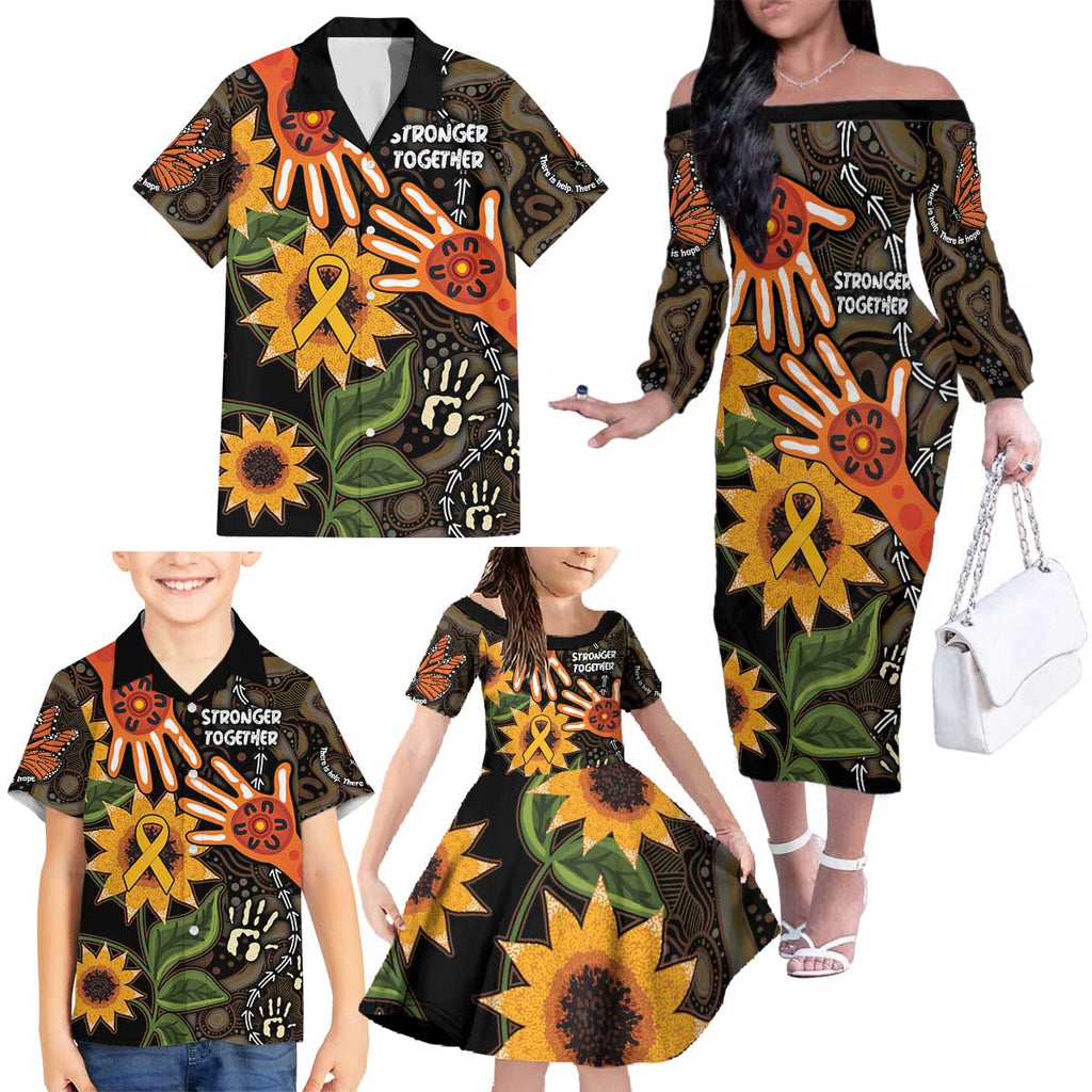 Australia Indigenous Family Matching Off The Shoulder Long Sleeve Dress and Hawaiian Shirt You Are Not Alone