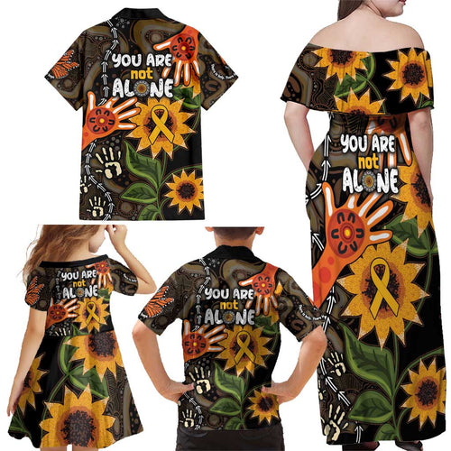 Australia Indigenous Family Matching Off Shoulder Maxi Dress and Hawaiian Shirt You Are Not Alone