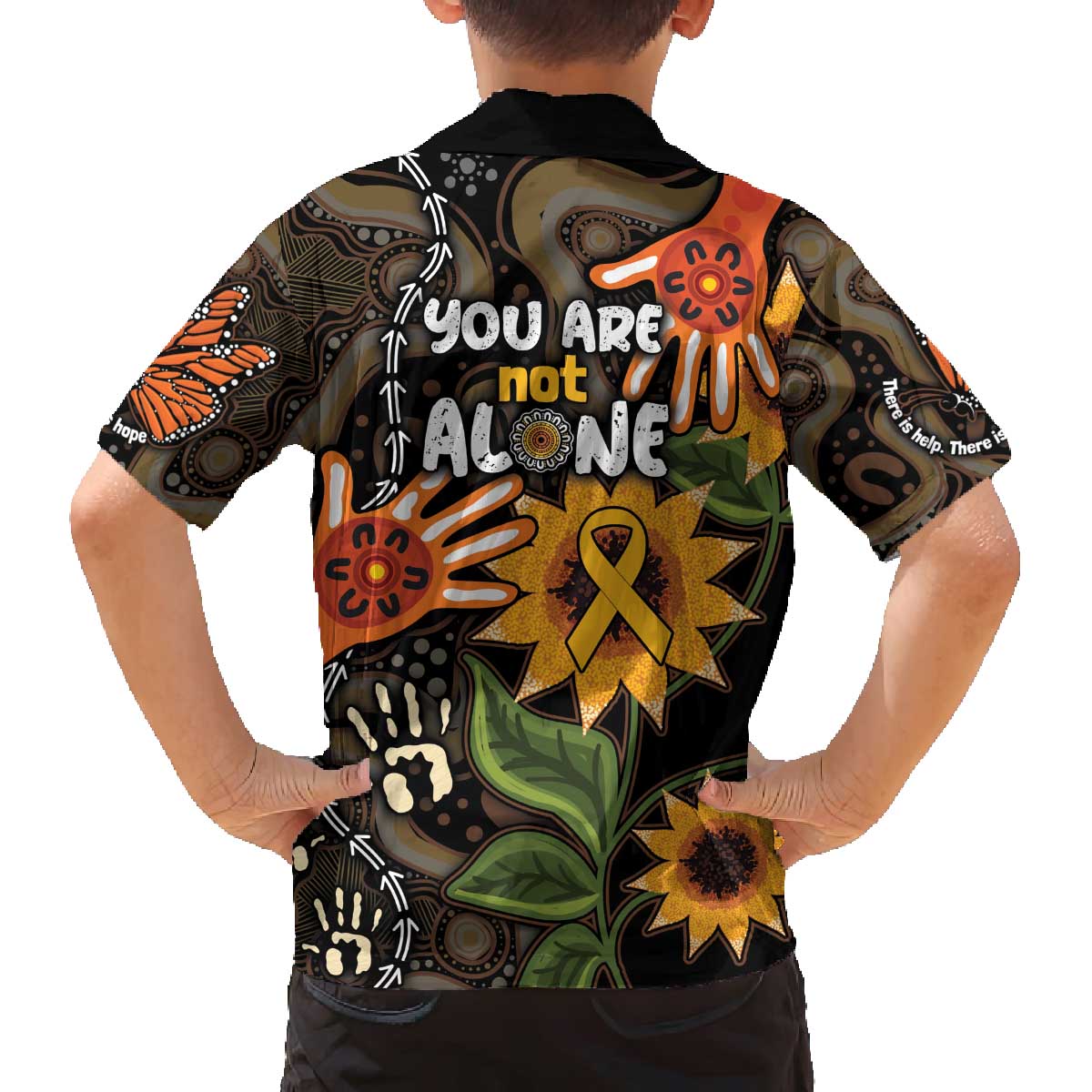 Australia Indigenous Family Matching Off Shoulder Short Dress and Hawaiian Shirt You Are Not Alone