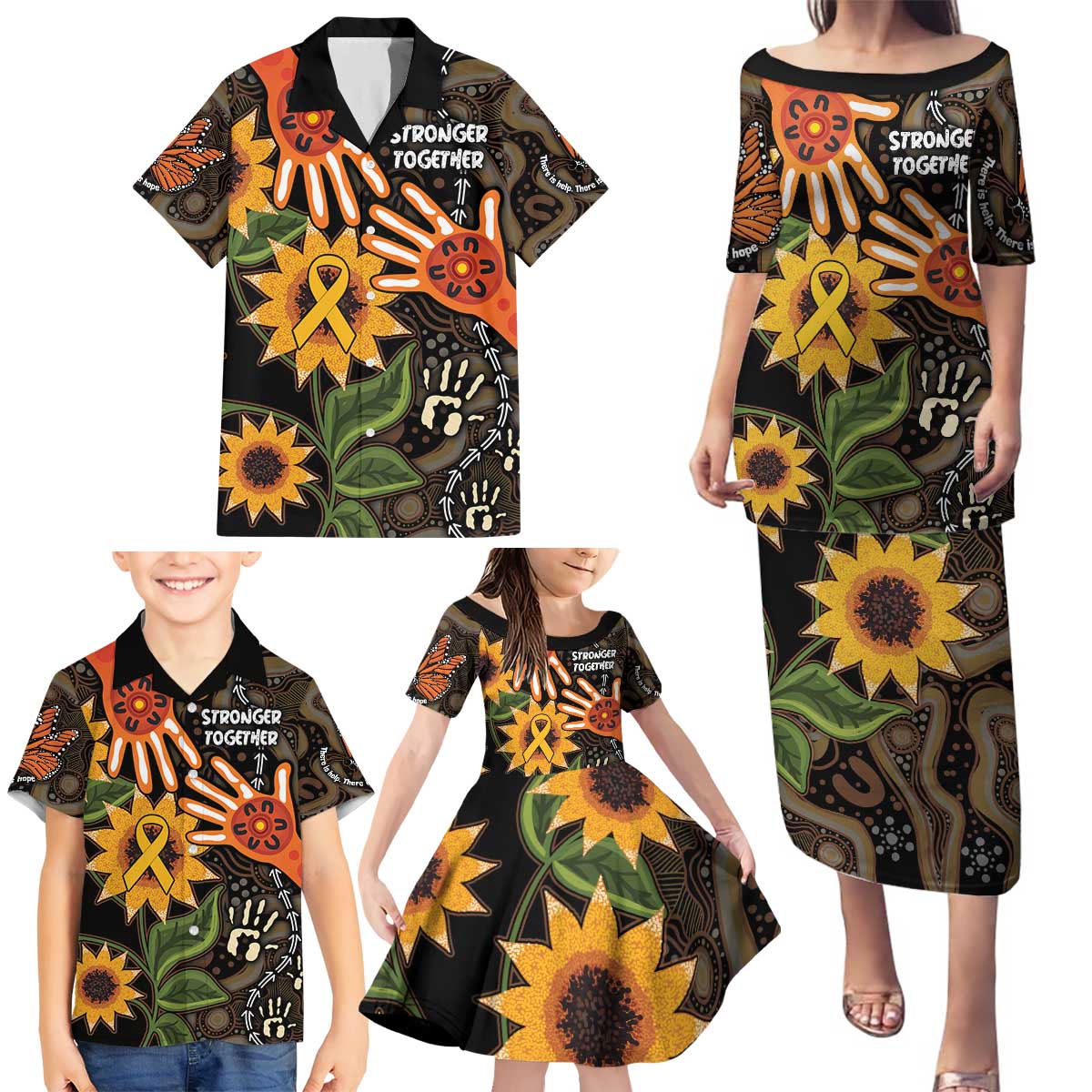 Australia Indigenous Family Matching Puletasi and Hawaiian Shirt You Are Not Alone