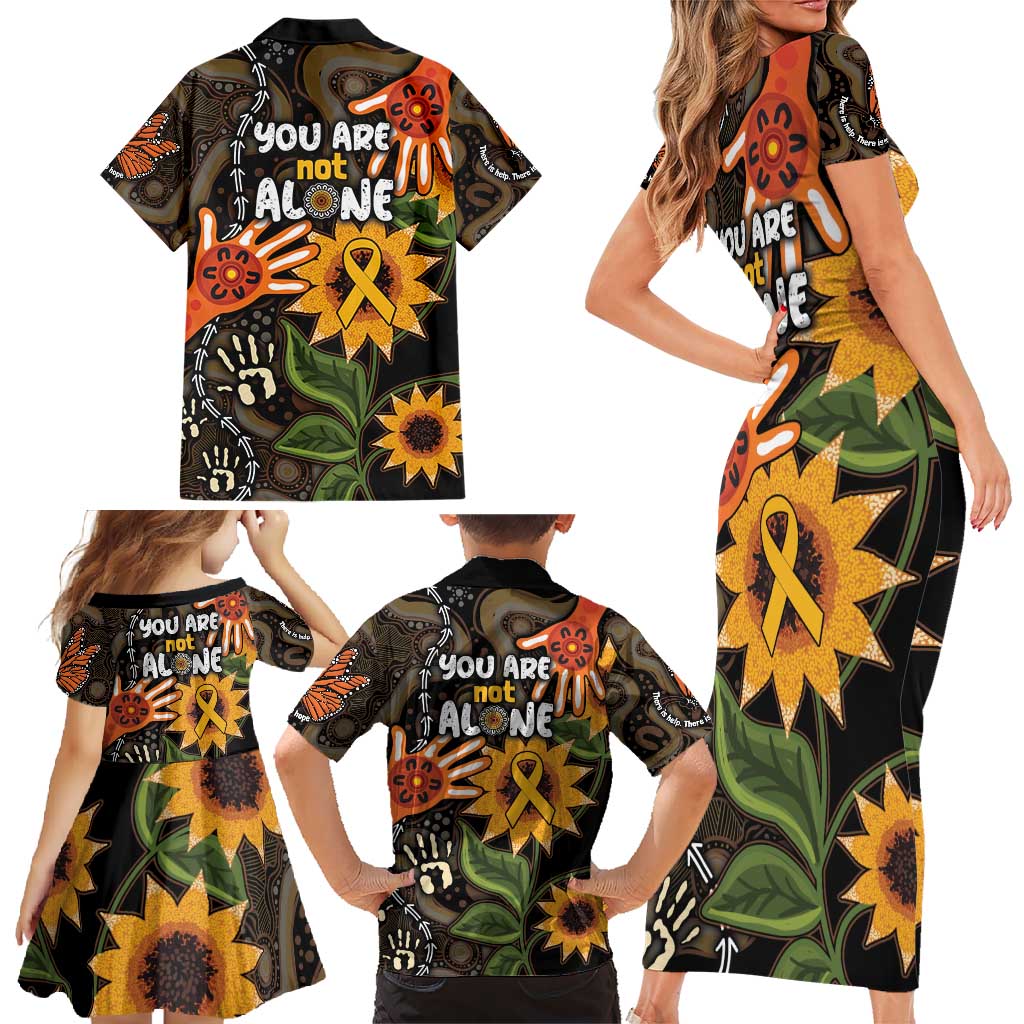 Australia Indigenous Family Matching Short Sleeve Bodycon Dress and Hawaiian Shirt You Are Not Alone