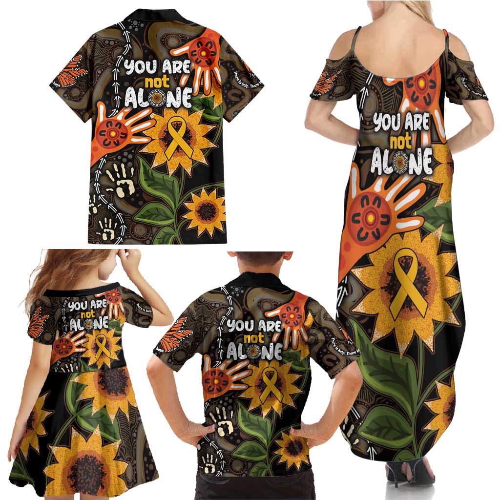 Australia Indigenous Family Matching Summer Maxi Dress and Hawaiian Shirt You Are Not Alone