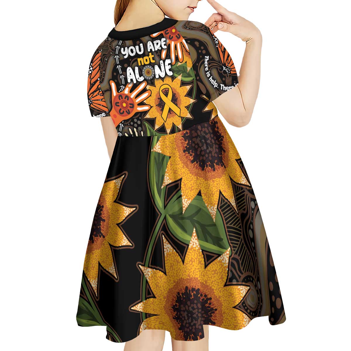Australia Indigenous Kid Short Sleeve Dress You Are Not Alone