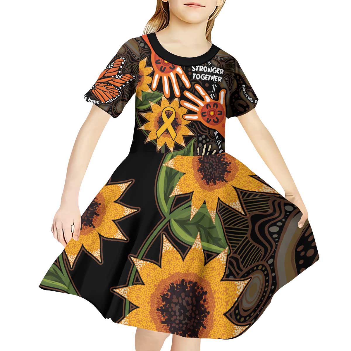 Australia Indigenous Kid Short Sleeve Dress You Are Not Alone