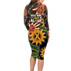 Australia Indigenous Long Sleeve Bodycon Dress You Are Not Alone
