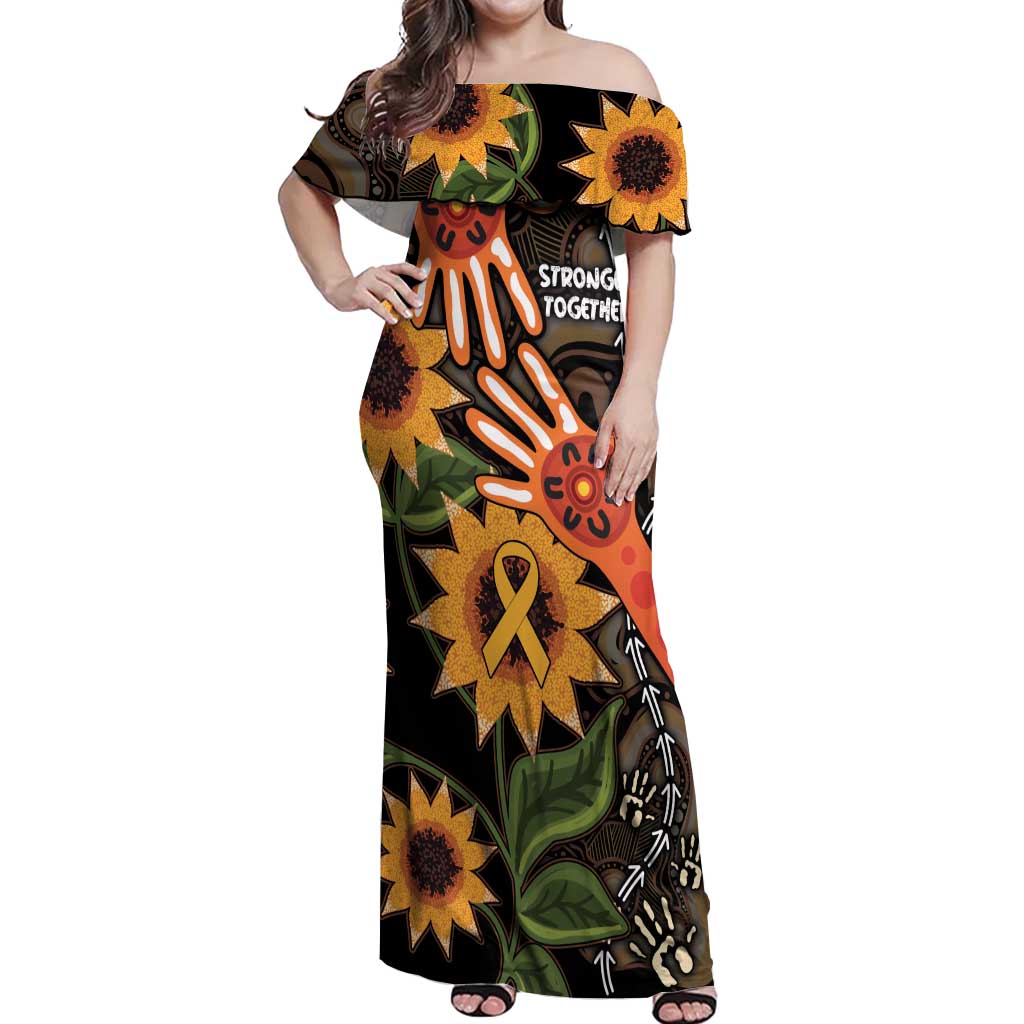 Australia Indigenous Off Shoulder Maxi Dress You Are Not Alone