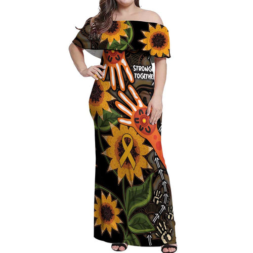 Australia Indigenous Off Shoulder Maxi Dress You Are Not Alone