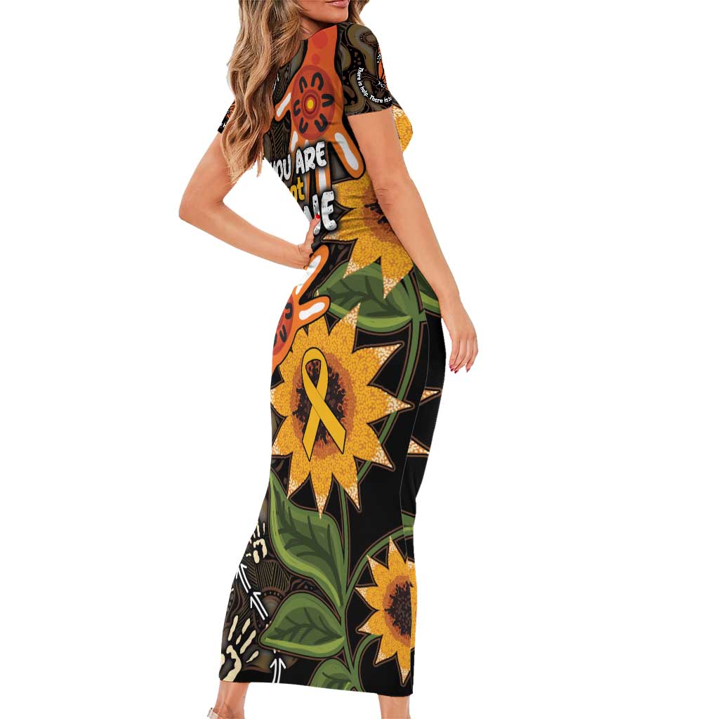 Australia Indigenous Short Sleeve Bodycon Dress You Are Not Alone