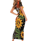 Australia Indigenous Short Sleeve Bodycon Dress You Are Not Alone