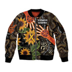 Australia Indigenous Sleeve Zip Bomber Jacket You Are Not Alone